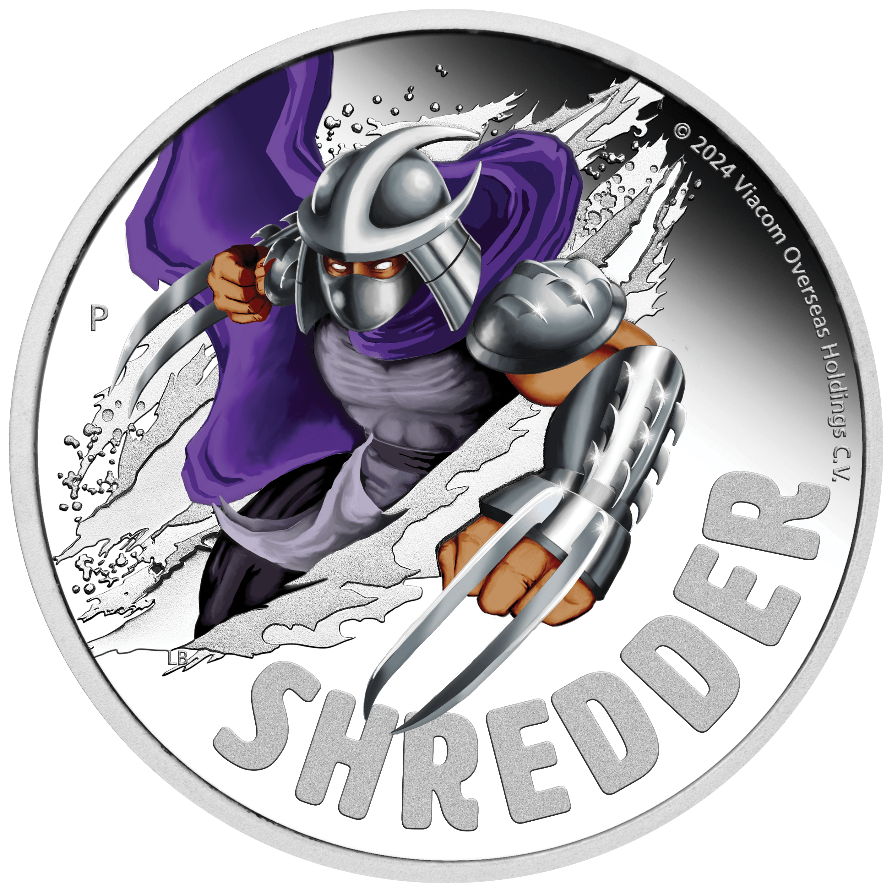 2024 Teenage Mutant Ninja Turtles - Shredder 1oz .9999 Silver Proof Coloured Coin