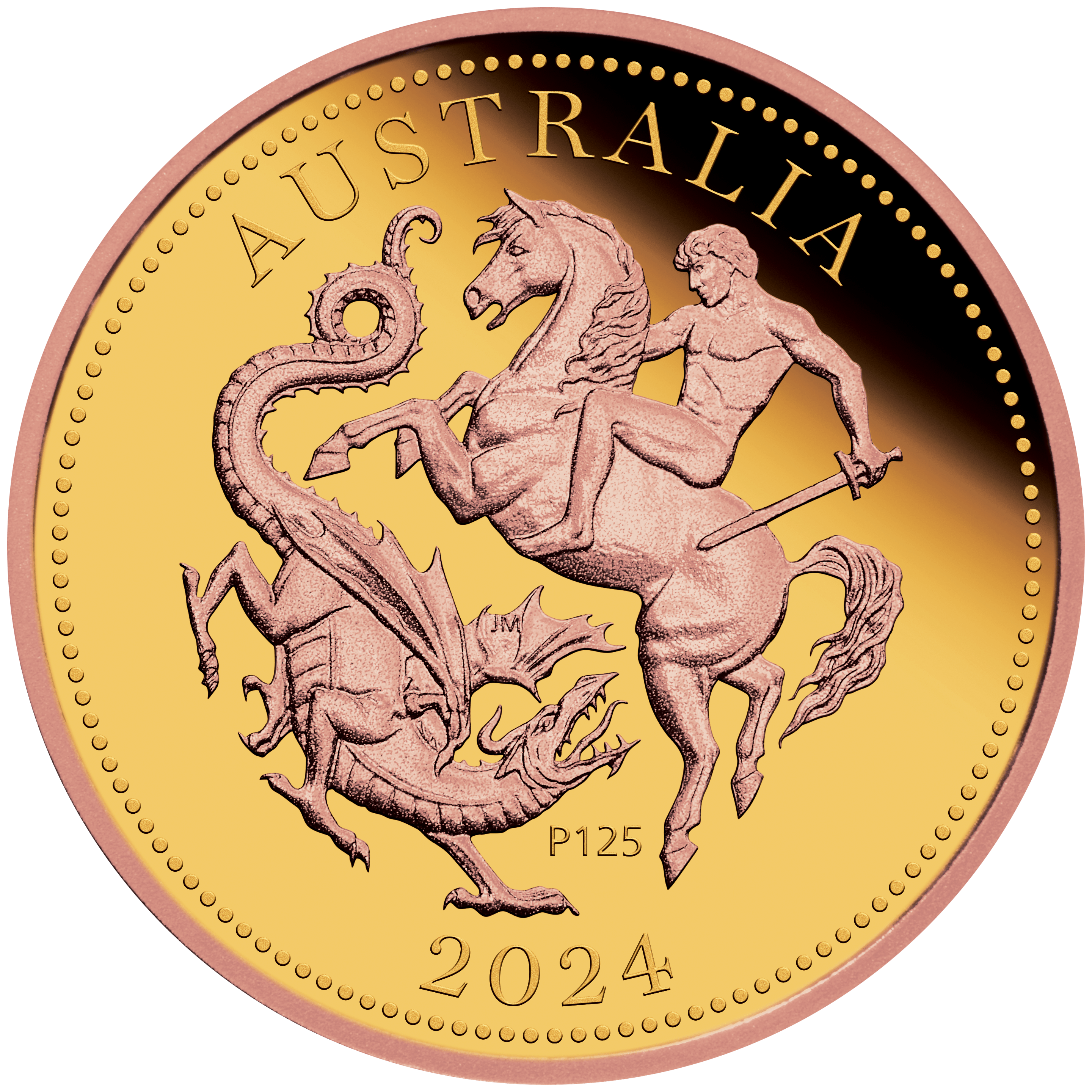 2024 The Perth Mint 125th Anniversary Five Sovereign Gold Proof Gilded Coin