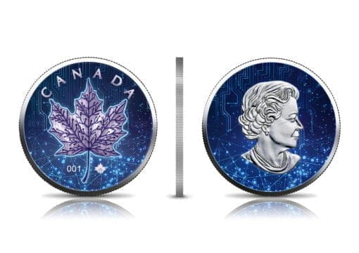 2022 artificial intelligence - maple leaf 1oz .9999 coloured silver coin