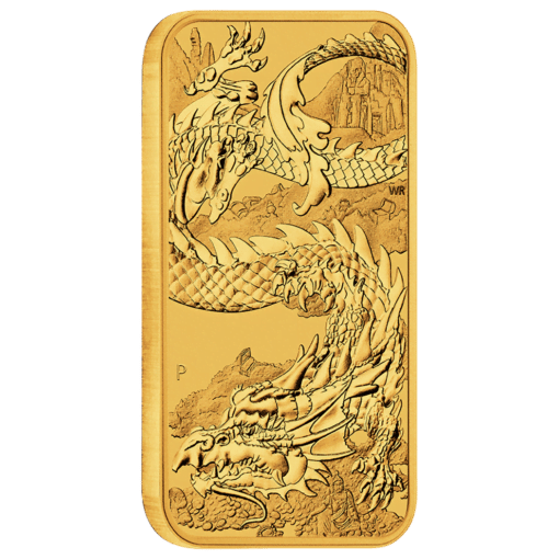 2023 dragon 1oz gold bullion rectangular coin