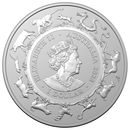 2023 $1 year of the rabbit 1oz .999 silver bullion coin