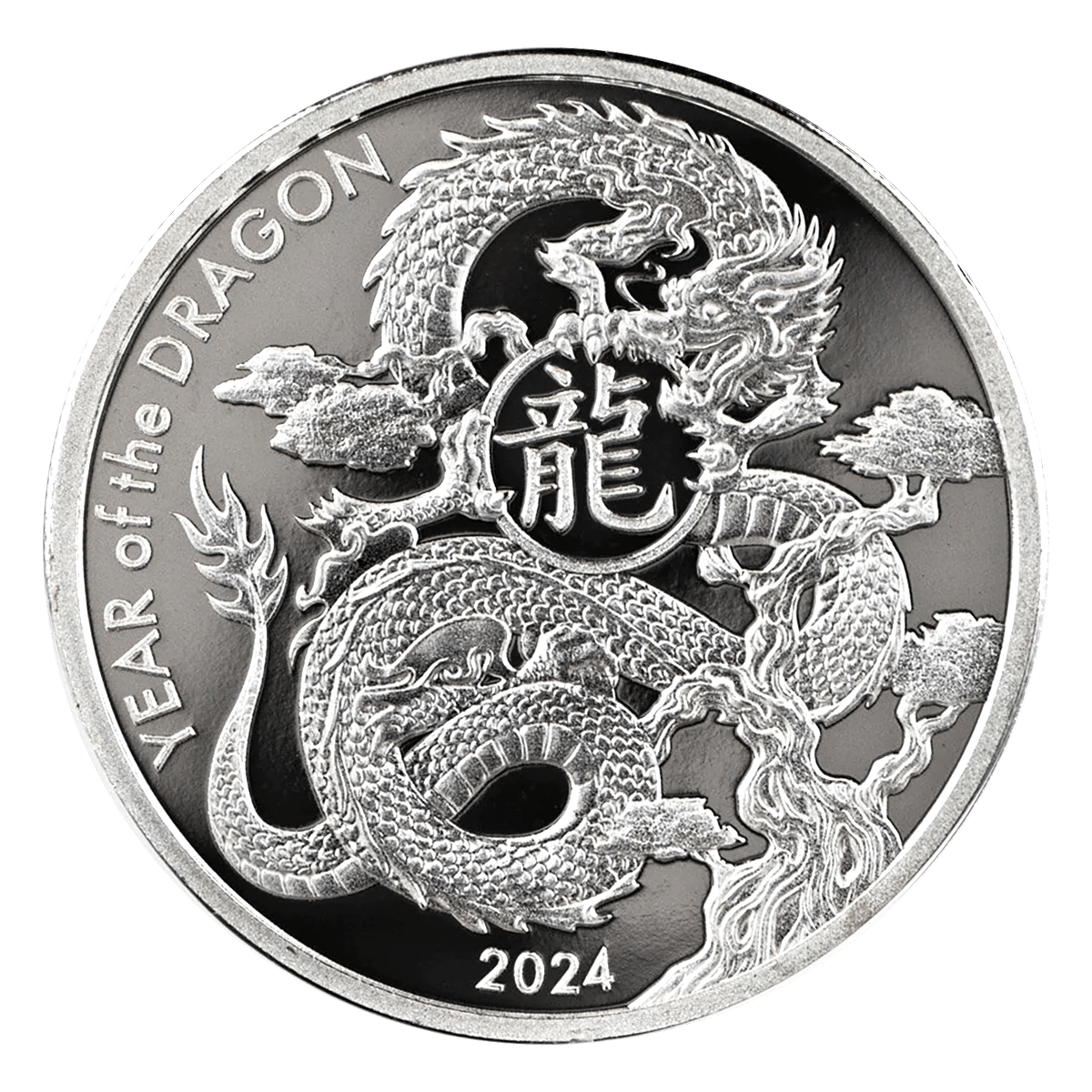 2024 year of the dragon 1oz silver bullion round