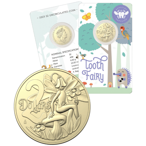 2023 $2 tooth fairy uncirculated coin in card - albr