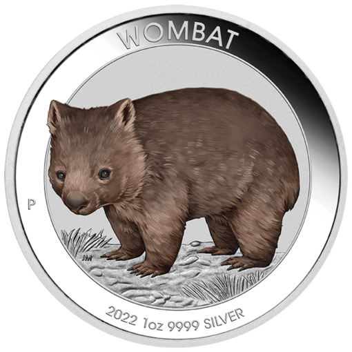 2022 australian wombat 1oz .9999 silver coloured coin in card
