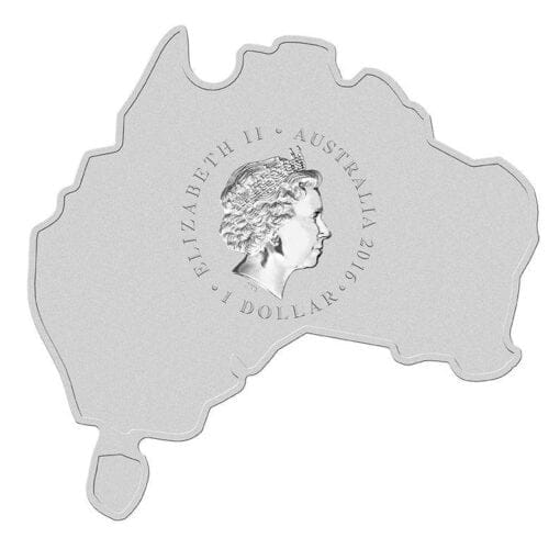 2016 dingo - australian map series - 1oz .999 silver coin - the perth mint