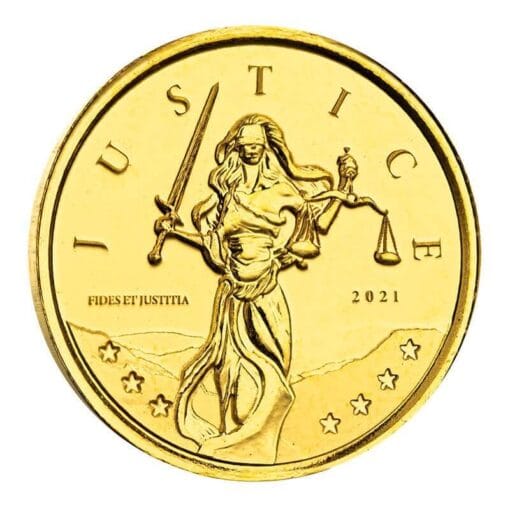 2021 gibraltar lady justice 1/10oz .9999 gold bullion coin