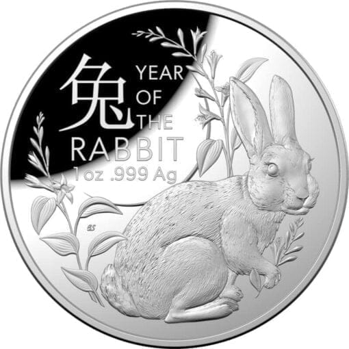 2023 $5 lunar year of the rabbit 1oz .999 domed silver proof coin