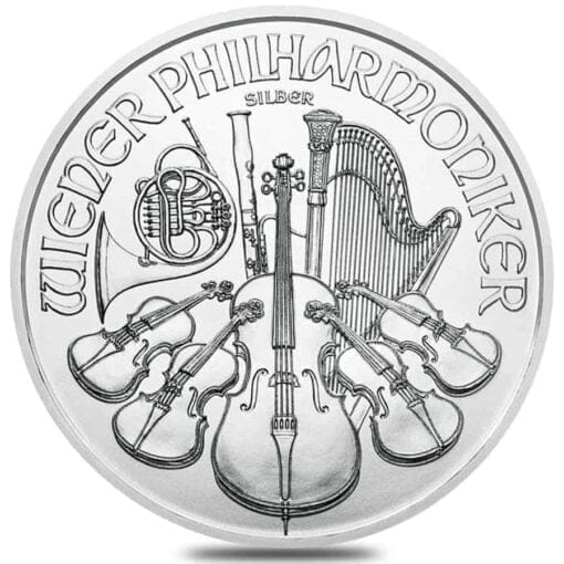 2022 austrian philharmonic 1oz .999 silver bullion coin