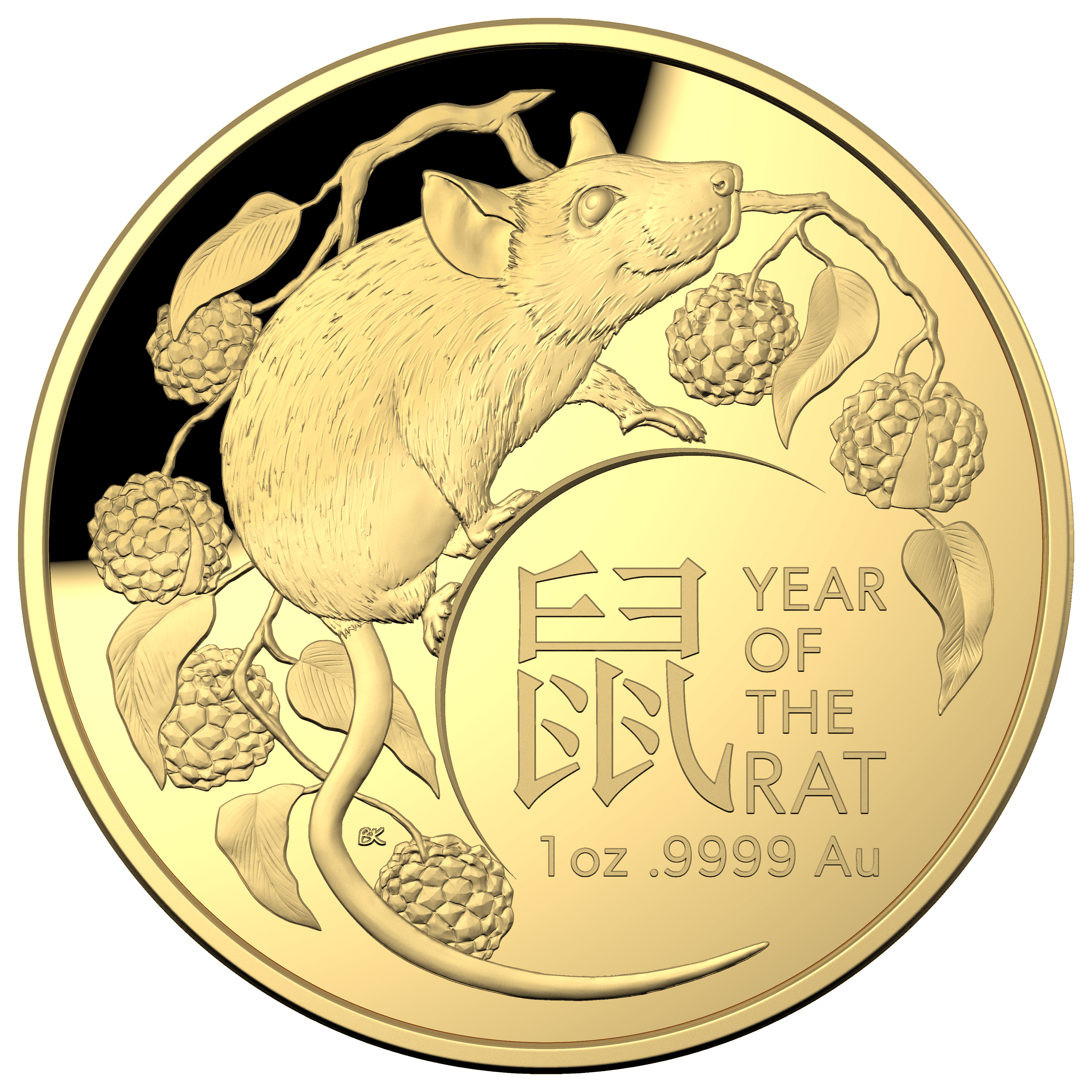 2020 Year of the Rat 1oz Gold Proof Domed Coin