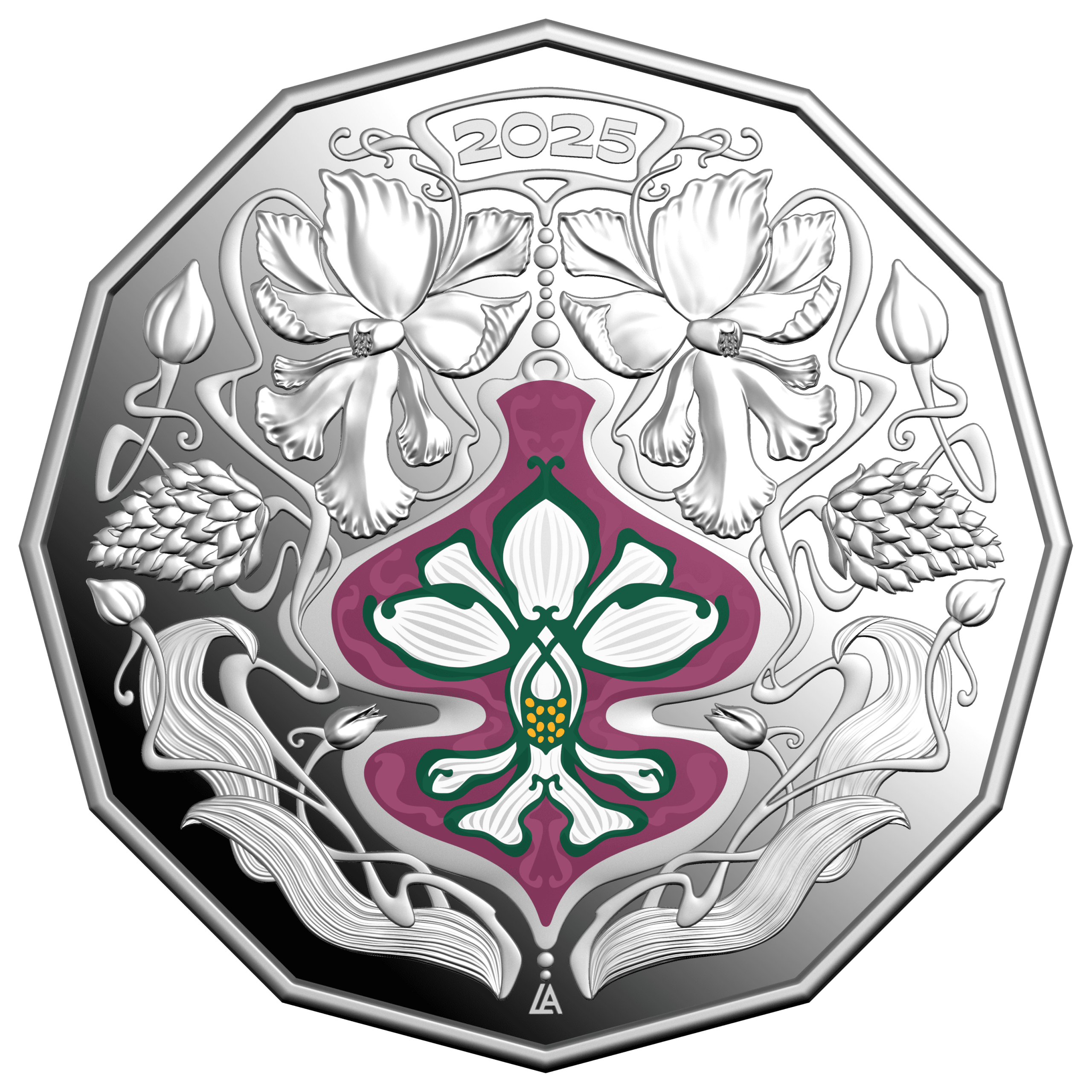 2025 Christmas Festive Florals Silver Proof Coin