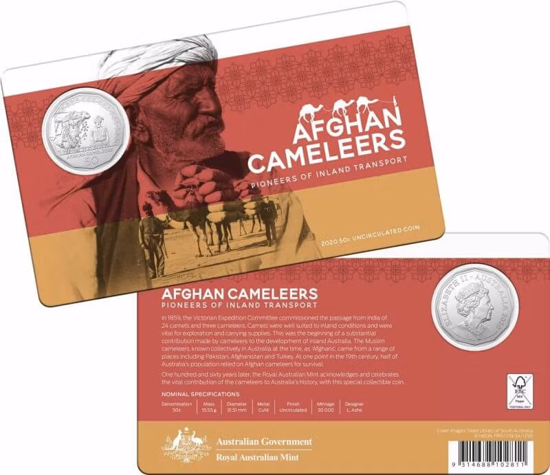 10281-2020-50c-afghan-cameleers-pioneers-of-inland-transport-uncirculated-coin-2020-50c-afghan-cameleers-pioneers-of-inland-transport-uncirculated-coin
