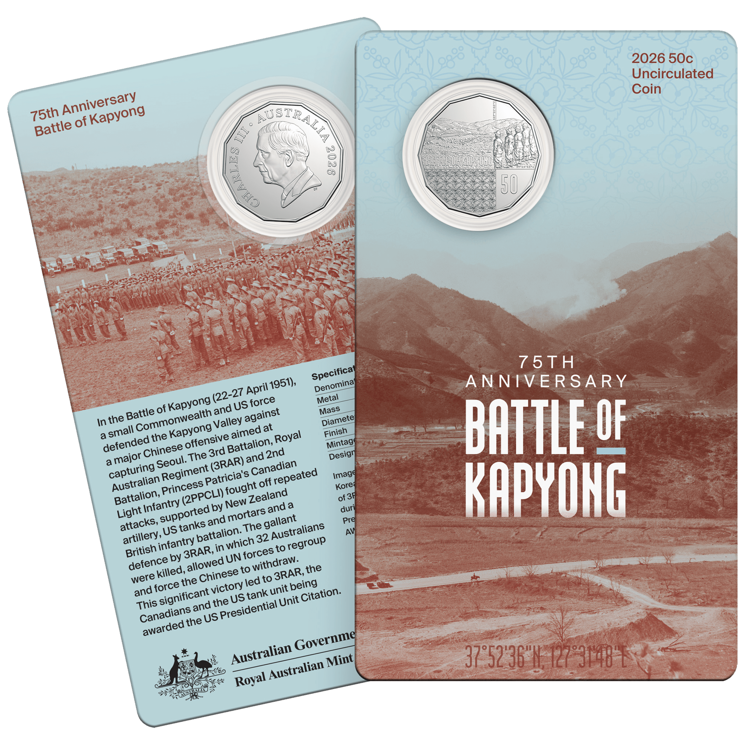 2026 50c 75th Anniversary Battle of Kapyong Coin