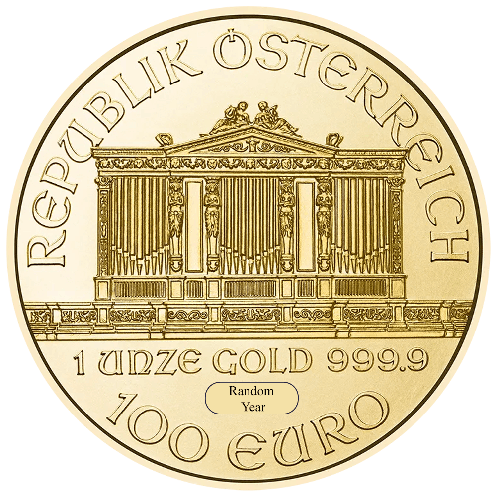 Austrian 100 Euro gold coin with organ design