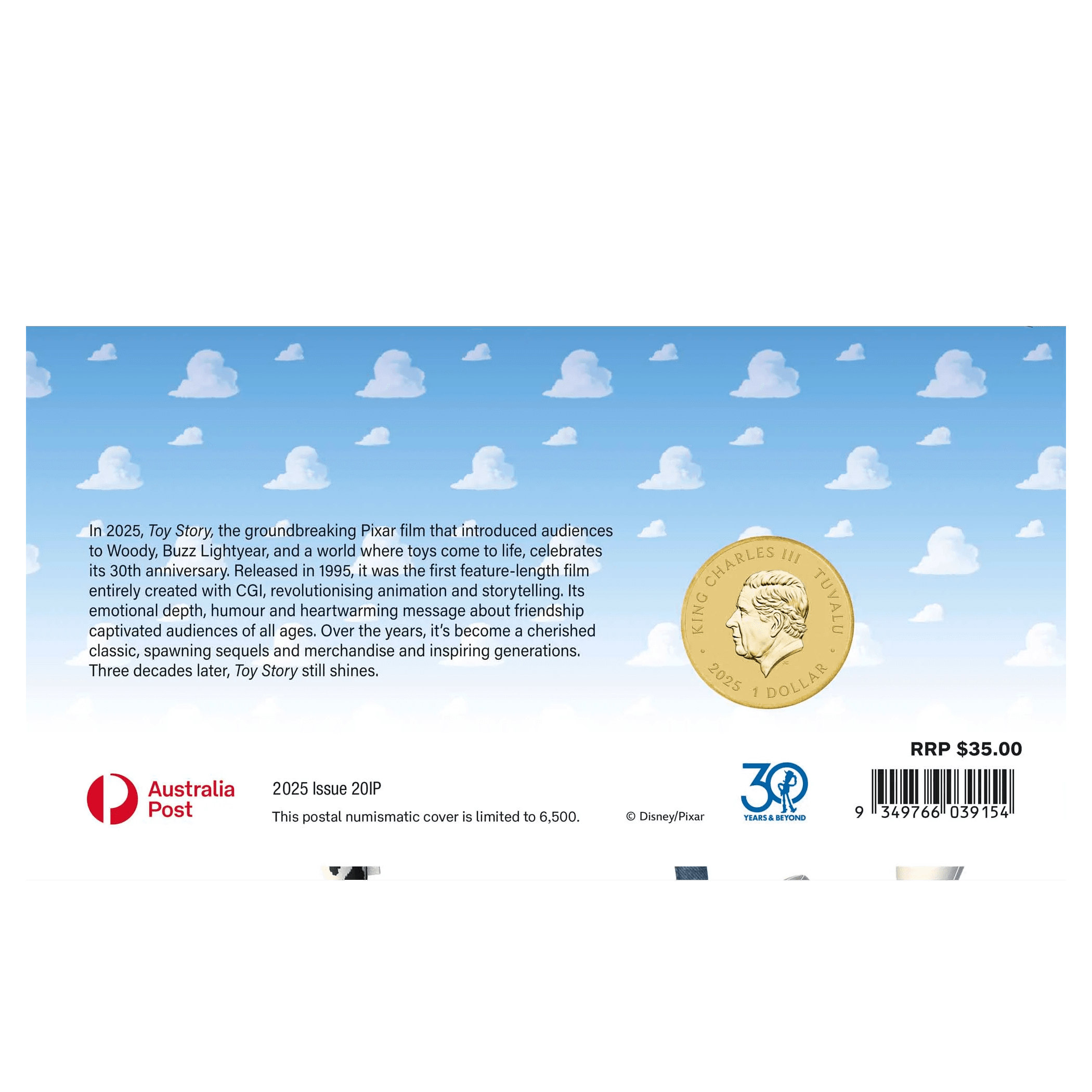 2025 30 Years of Toy Story Stamp and Coin Cover - Image 5