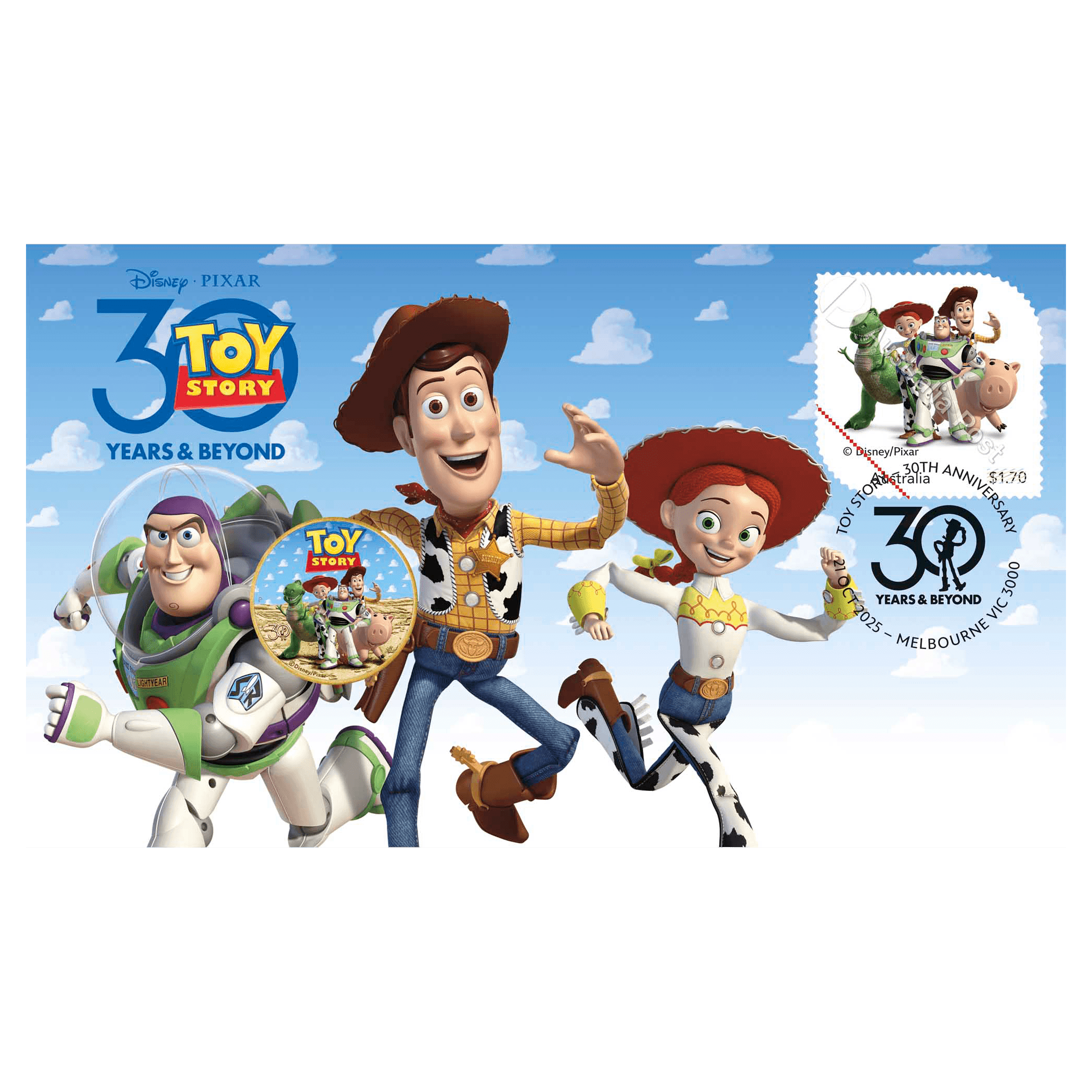 2025 30 Years of Toy Story Stamp and Coin Cover