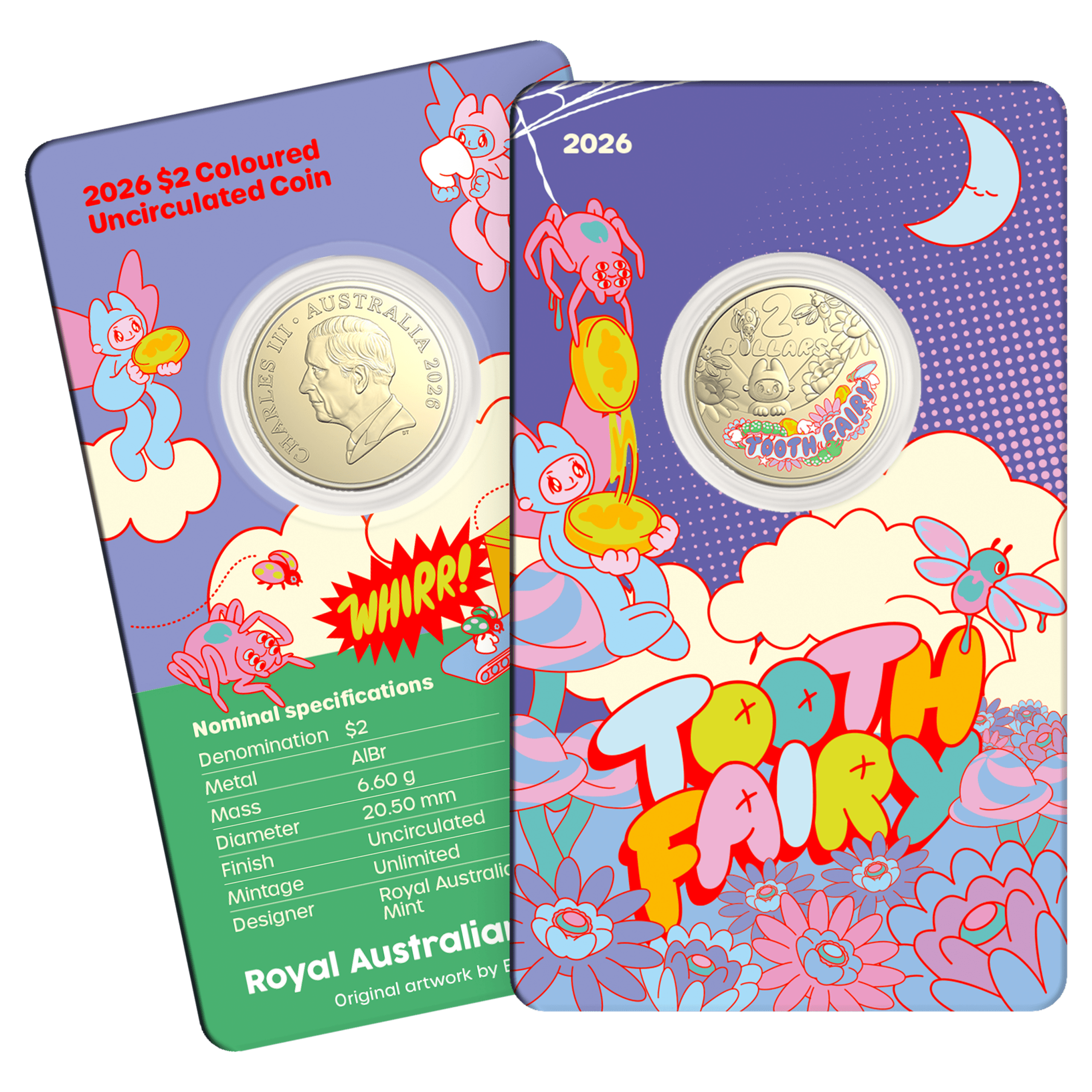 2026 $2 Tooth Fairy Kit Coloured Coin - Image 2