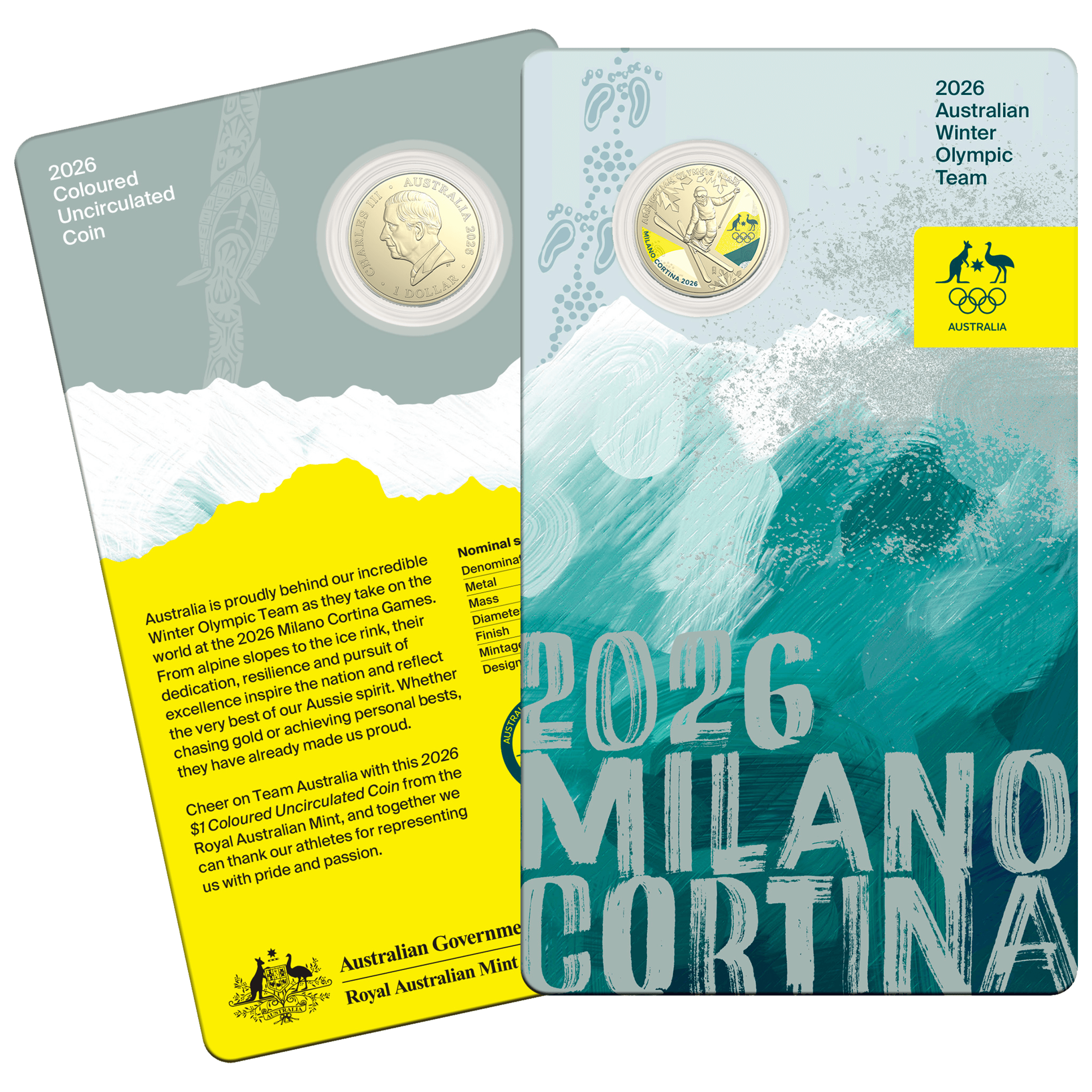 2026 $1 Winter Olympics Coloured Coin