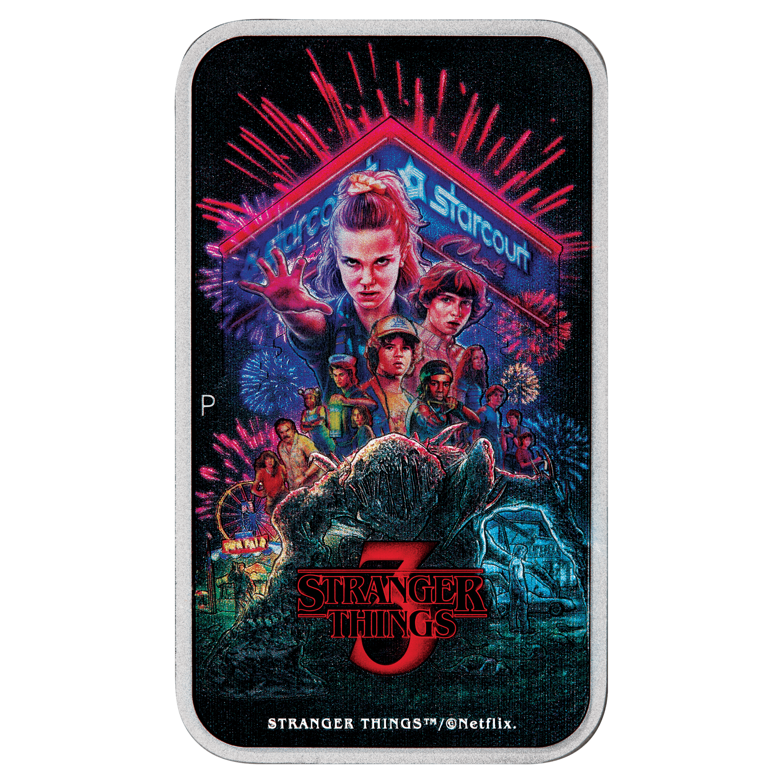 2026 Stranger Things Season 3 1oz Coloured Rectangular Silver Coin