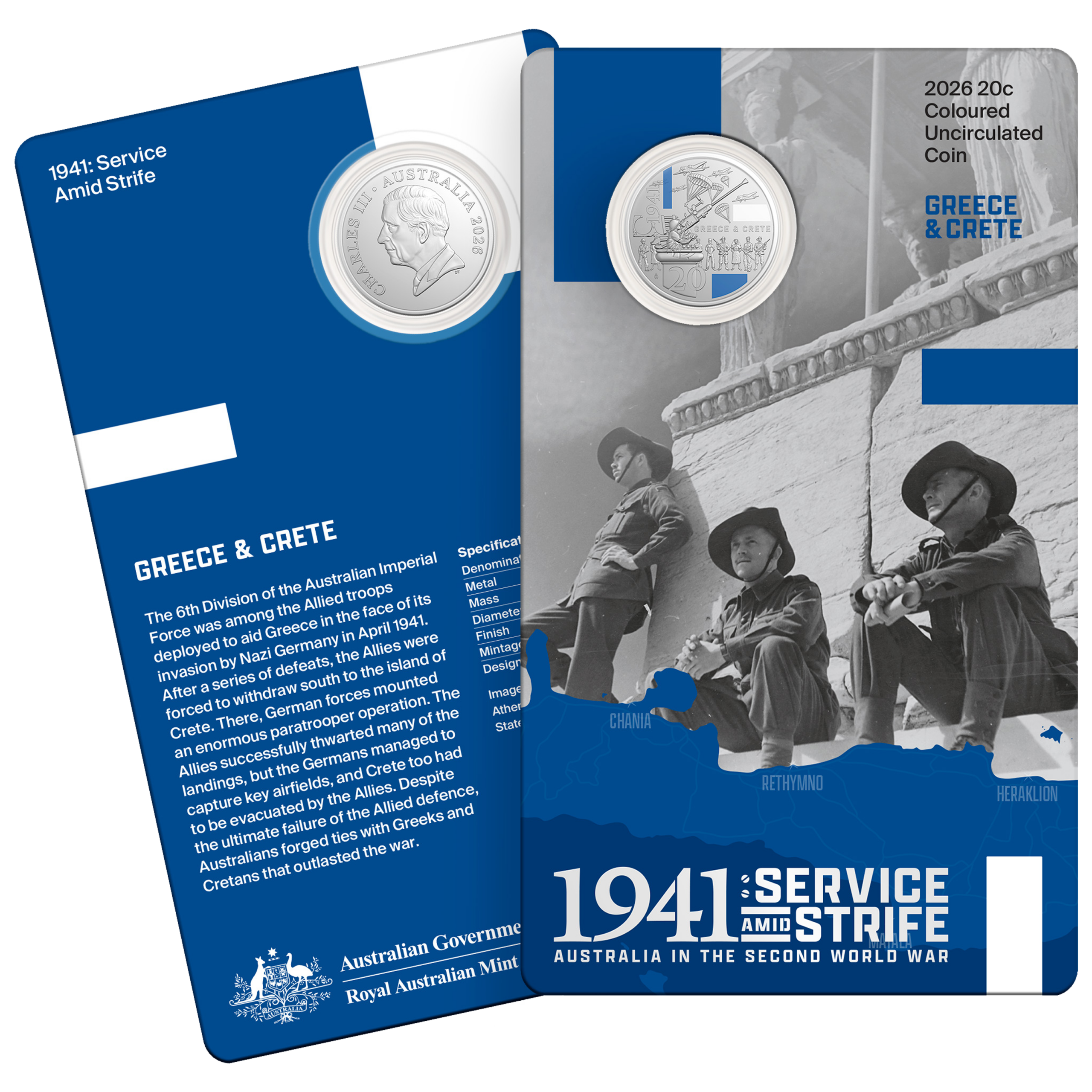 2026 20c Greece and Crete commemorative coin set