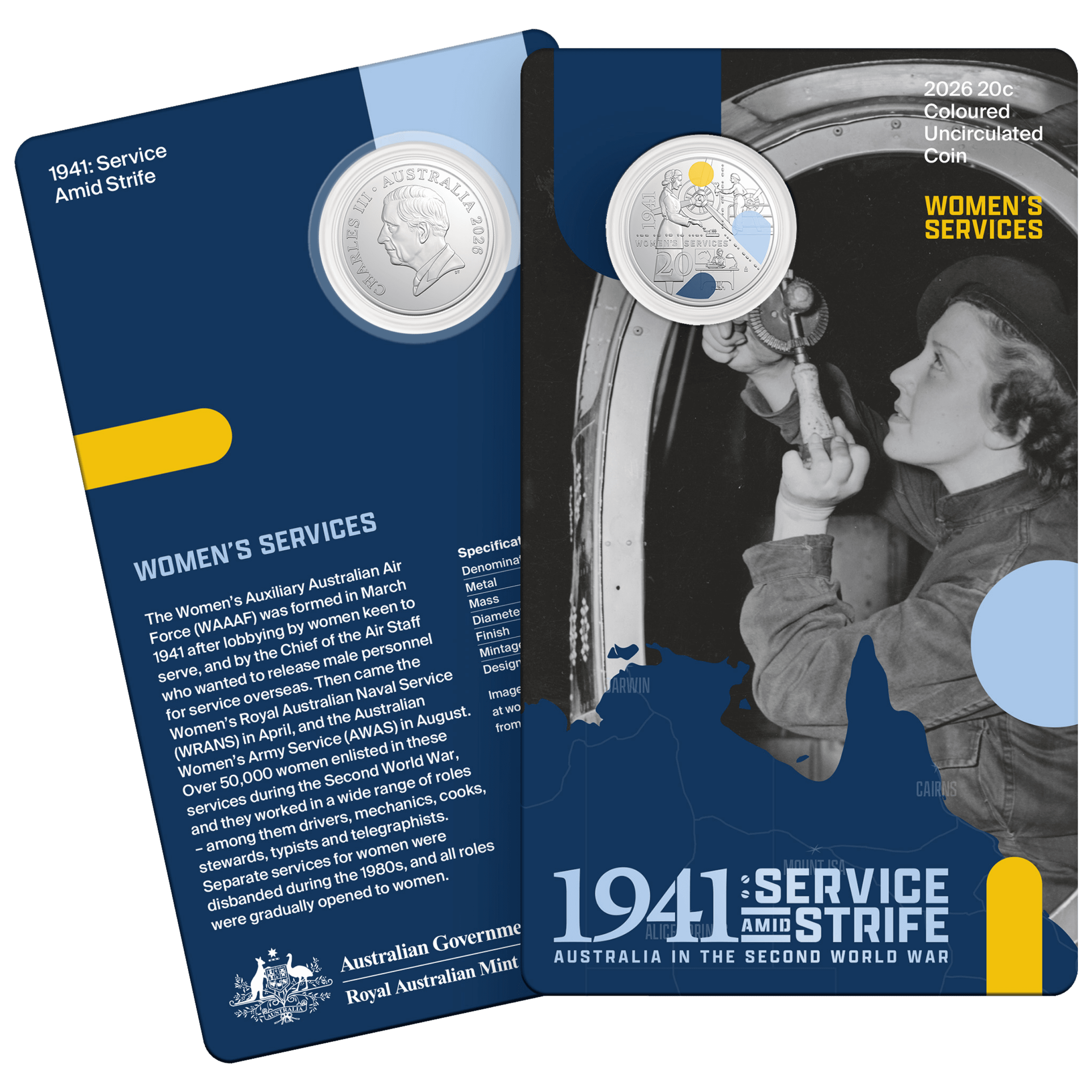 2026 Women’s Services commemorative 20c coin display