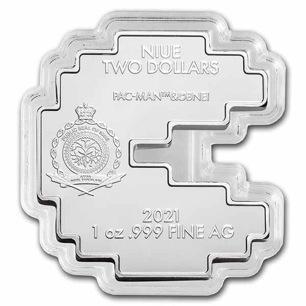 パックマン シルバー 1オンス Buy 1 oz Silver PAC-MAN Game Token Round| KITCO