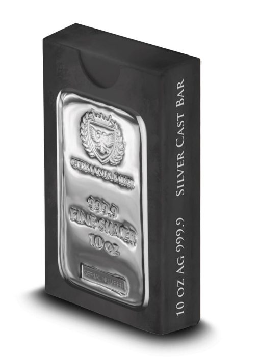 Gm10ozsb-germania-mint-10oz-9999-silver-cast-bullion-bar