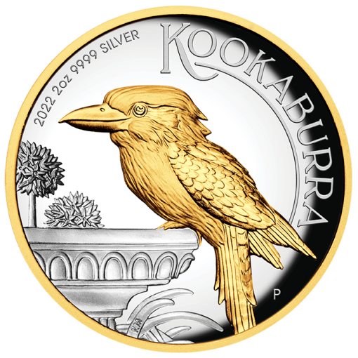 22322ccaa-2022-australian-kookaburra-2oz-9999-silver-proof-high-relief-gilded-coin