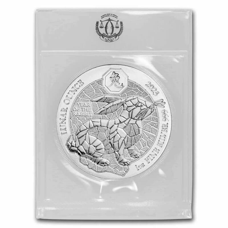 2023 Rwanda Lunar Ounce - Year of the Rabbit 1oz Silver Coin