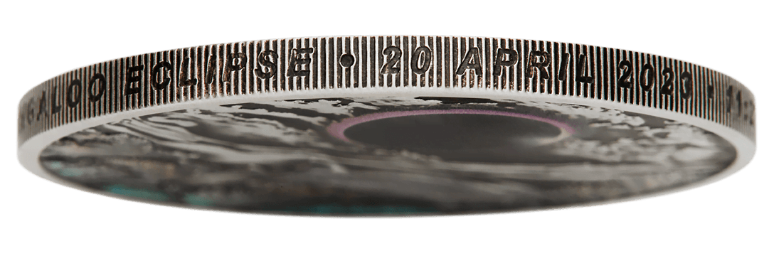 2023 Ningaloo Eclipse 2oz Silver Antiqued Coloured Coin