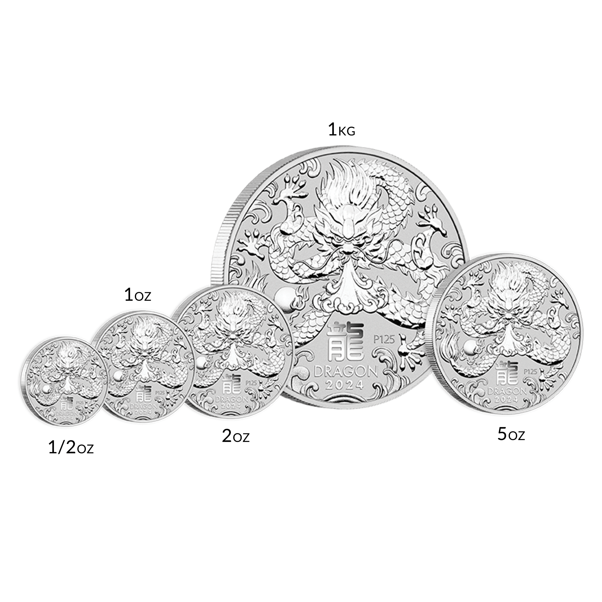 2024 Year of the Dragon 1/2oz Silver Coin