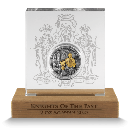 23mkotp2ogsc 2023-malta-knights-of-the-past-2oz-antiqued-gilded-