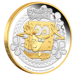 24T21AAA 2024-spongebob-squarepants-2oz-gilded-silver-proof-coin