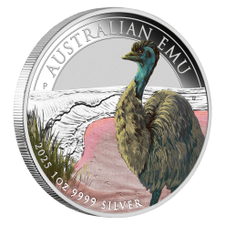 2025 australian emu 1oz coloured silver coin