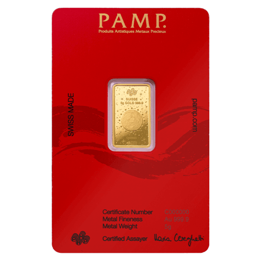 Pamp lunar snake 5g gold bar - image 2