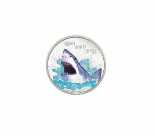 2007 Deadly and Dangerous - Great White Shark - 1oz .999 Silver Proof Coin - Perth Mint 1