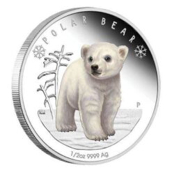 2017 Polar Babies - Polar Bear 1/2oz Silver Proof Coin - The Perth Mint 999 & 9999