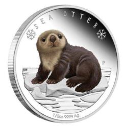 2017 Polar Babies - Sea Otter 1/2oz Silver Proof Coin - The Perth Mint 999 & 9999