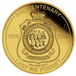RSL Centenary 2016 1/4oz Gold Proof Coin - The Perth Mint 9999