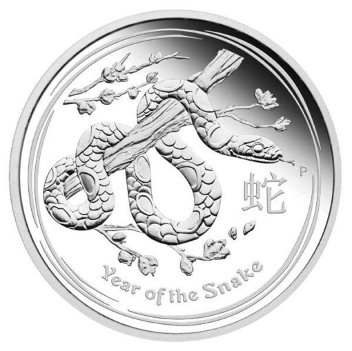 2013 year of the snake 1oz. 999 silver coin in capsule - the perth mint bu