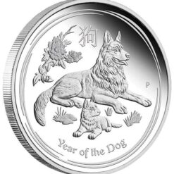2018 Year of the Dog 1oz .9999 Silver Bullion Coin - Lunar Series - The Perth Mint BU