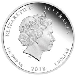 2018 year of the dog 1oz. 9999 silver bullion coin - lunar series - the perth mint bu