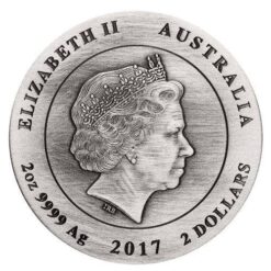 2017 australian koala 2oz silver high relief antique coin - the perth mint 999 & 9999