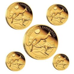 Australian Kangaroo 2018 Gold Proof Five Coin Set - The Perth Mint 9999