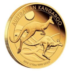 Australian kangaroo 2018 gold proof five coin set - the perth mint 9999