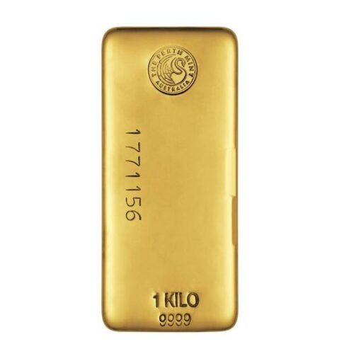 perth mint 1kg .9999 gold cast bullion bar