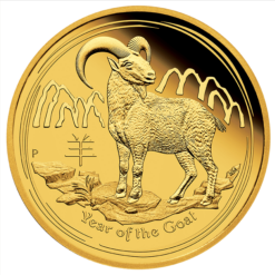 2015 Year of the Goat - 1/10 oz - Gold Coin - The Perth Mint 9999