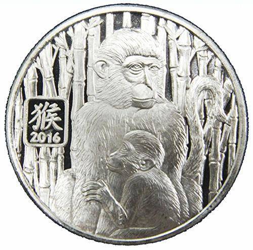 2016 Year of the Monkey 1oz .999 Silver Bullion Coin - 12 Lunar Animals Calender 1