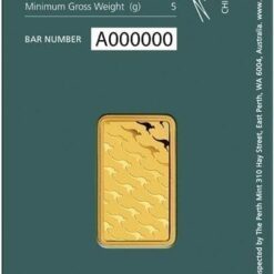 Perth Mint Kangaroo 5g .9999 Gold Minted Bullion Bar - Green Security Card 5