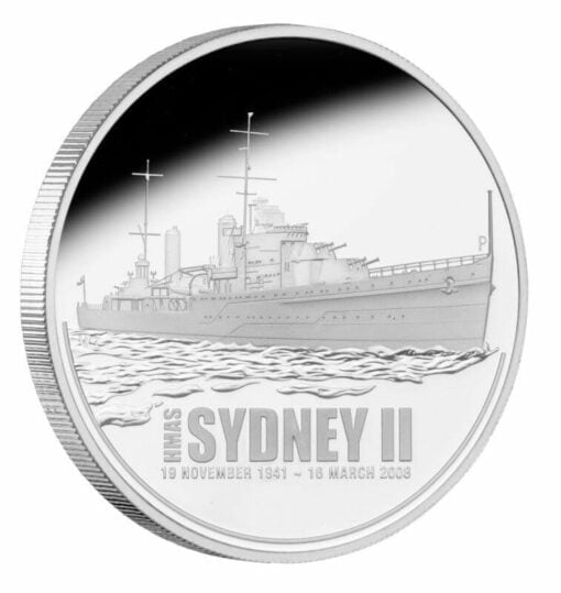 2008 HMAS Sydney II 1oz .999 Silver Proof Coin - The Perth Mint 1
