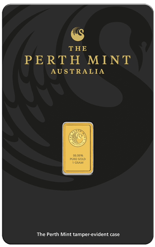 Perth Mint Kangaroo 1g .9999 Gold Minted Bullion Bar 5